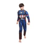 Jucarii, Copii si Bebe - Jucarii si jocuri - Jucarii de rol - Masti si costume copii - Costum clasic cu muschi Captain America pentru baiat 120-130 cm 7-9 ani - Infinity.ro
