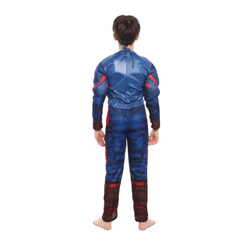 Jucarii, Copii si Bebe - Jucarii si jocuri - Jucarii de rol - Masti si costume copii - Costum clasic cu muschi Captain America pentru baiat 120-130 cm 7-9 ani - Infinity.ro
