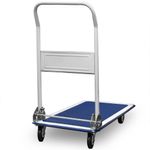 Casa si Gradina - Constructii - Depozitare, transport si protectie - Echipamente pentru transport si ridicat - Carucior cu platforma Pliabil , 83 x 47.5 x 73 cm, argintiu-albastru, 150 kg - Infinity.ro