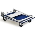 Casa si Gradina - Constructii - Depozitare, transport si protectie - Echipamente pentru transport si ridicat - Carucior cu platforma Pliabil , 83 x 47.5 x 73 cm, argintiu-albastru, 150 kg - Infinity.ro