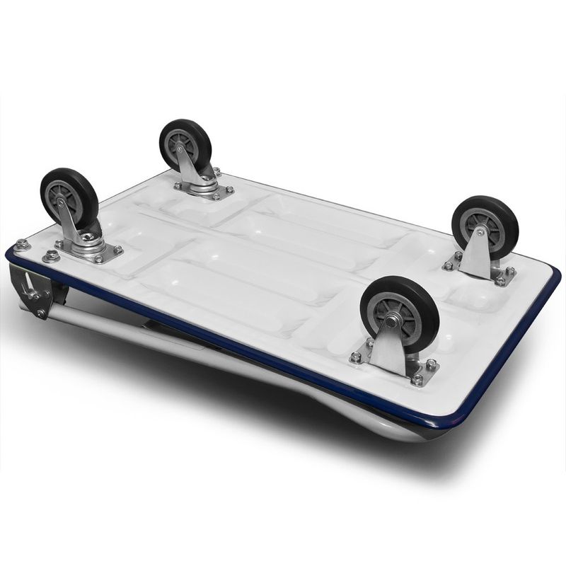 Casa si Gradina - Constructii - Depozitare, transport si protectie - Echipamente pentru transport si ridicat - Carucior cu platforma Pliabil , 83 x 47.5 x 73 cm, argintiu-albastru, 150 kg - Infinity.ro