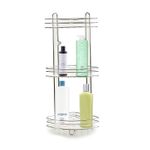 Casa si Gradina - Mobilier - Mobilier baie - Etajere baie - Etajera de colt pentru dus, trei  rafturi, montaj ventuze, Metal cromat si plastic, argintiu - Infinity.ro