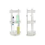 Casa si Gradina - Mobilier - Mobilier baie - Etajere baie - Etajera de colt pentru dus, trei  rafturi, montaj ventuze, Metal cromat si plastic, argintiu - Infinity.ro