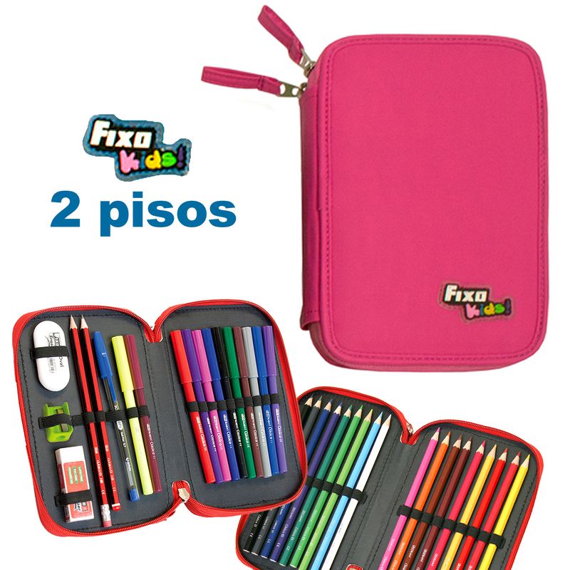 Carti si Birotica - Rechizite - Penare - Penar echipat Fixo Kids Roz - Infinity.ro