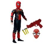 Jucarii, Copii si Bebe - Jucarii si jocuri - Jucarii de rol - Masti si costume copii - Set costum Iron Spiderman cu muschi si pistol pentru baieti - Infinity.ro