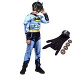 Jucarii, Copii si Bebe - Jucarii si jocuri - Jucarii de rol - Masti si costume copii - Costum muschi Batman cu manusa lansator pentru baieti 7-9 ani 120 - 130 cm - Infinity.ro