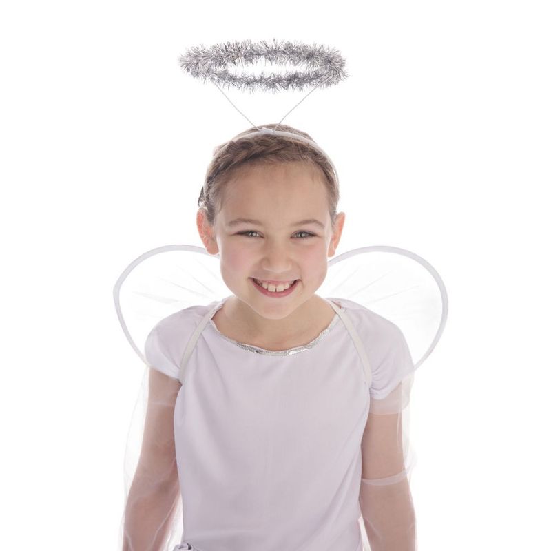 Jucarii, Copii si Bebe - Jucarii si jocuri - Jucarii de rol - Masti si costume copii - Costum Inger cu accesorii pentru fete 104-116 cm 4-6 ani - Infinity.ro