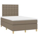 Casa si Gradina - Mobilier - Paturi si accesorii - Paturi - Pat cu arcuri, saltea si LED, gri taupe, 120x200 cm, textil - Infinity.ro
