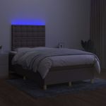 Casa si Gradina - Mobilier - Paturi si accesorii - Paturi - Pat cu arcuri, saltea si LED, gri taupe, 120x200 cm, textil - Infinity.ro
