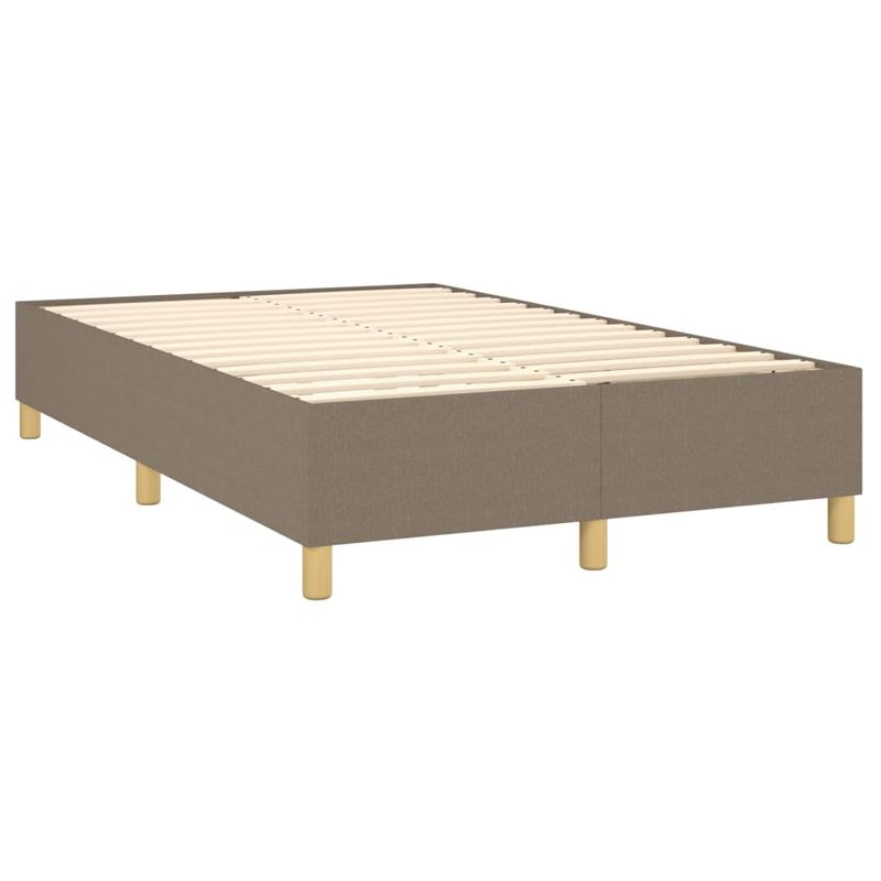 Casa si Gradina - Mobilier - Paturi si accesorii - Paturi - Pat cu arcuri, saltea si LED, gri taupe, 120x200 cm, textil - Infinity.ro