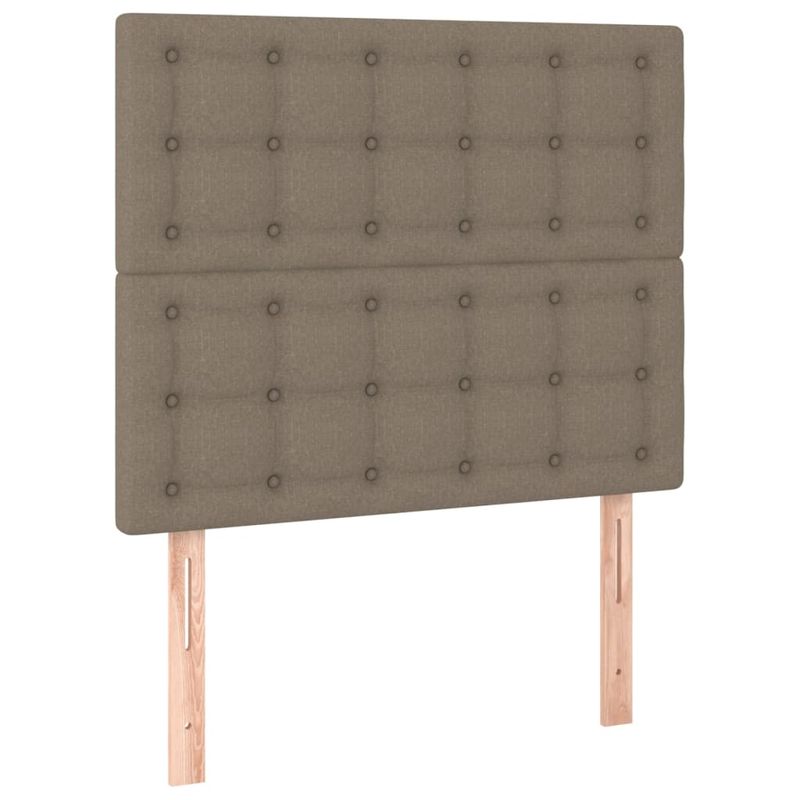 Casa si Gradina - Mobilier - Paturi si accesorii - Paturi - Pat cu arcuri, saltea si LED, gri taupe, 120x200 cm, textil - Infinity.ro