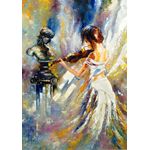 Casa si Gradina - Decoratiuni - Tablouri - Tablou canvas Fata cantand la vioara, pictura, 50 x 75 cm - Infinity.ro