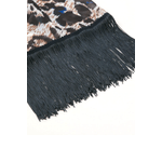 Fashion - Pentru femei - Accesorii pentru femei - Pareo de plaja, Herablum, Animal Print Maro/Albastru cu franjuri negre, Marime universala - Infinity.ro