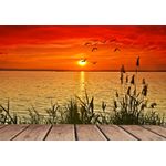 Casa si Gradina - Decoratiuni - Tablouri - Tablou canvas Lac, apus de soare, ponton, 60 x 40 cm - Infinity.ro