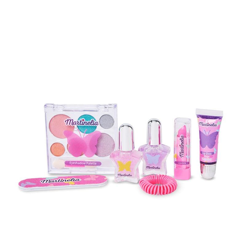 Jucarii, Copii si Bebe - Igiena si ingrijire - Produse machiaj copii - Set de infrumusetare pentru fetite cu penar, Martinelia,Shimmer Wings Pencil Case & Beauty Set, 8 piese - Infinity.ro
