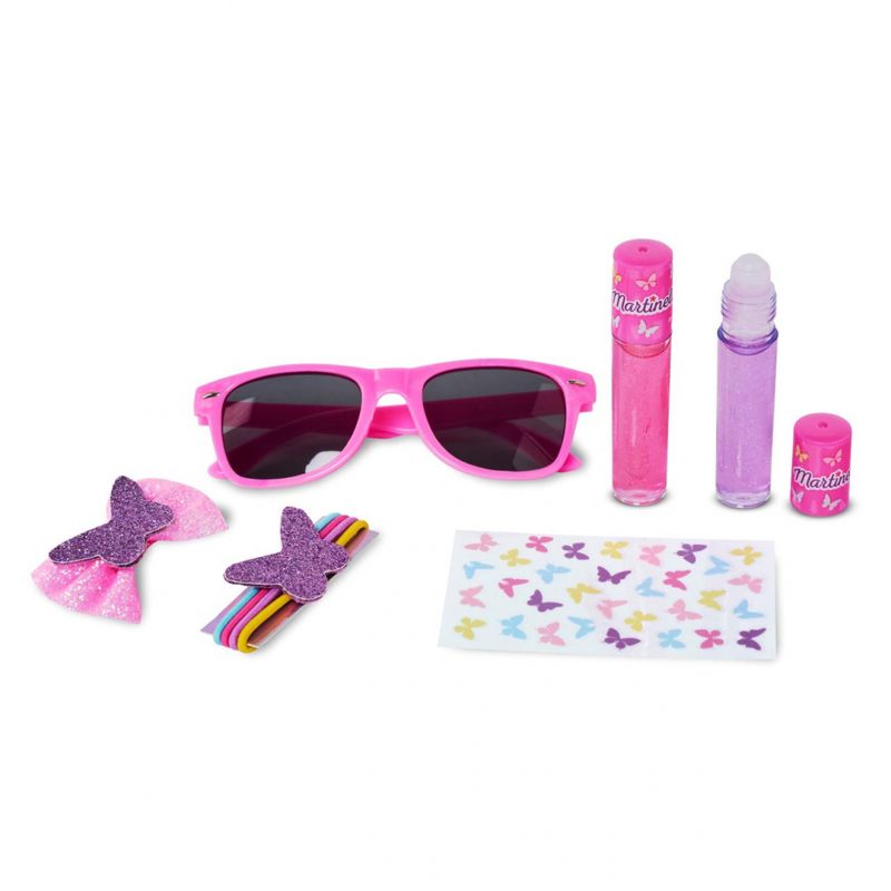 Jucarii, Copii si Bebe - Jucarii si jocuri - Jucarii de rol - Frumusete, bijuterii si accesorii fetite - Set de infrumusetare pentru fetite cu ochelari de soare, Martinelia,  Shimmer Wings Street Essentials, 8 piese - Infinity.ro