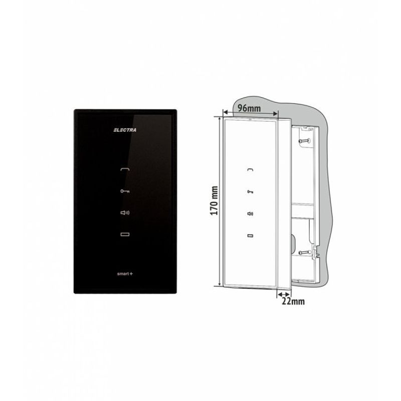 Casa si Gradina - Electrice - Smart Home - Accesorii control acces si supraveghere - Post audio, de interior, interfon, Electra, 4 butoane, negru, sticla, ATM.0S402.ELB04 - Infinity.ro