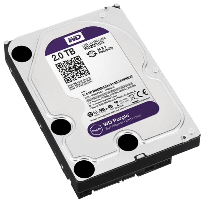 PC, gaming si accesorii - Componente PC - Componente - Hard Disk-uri - Hard disk, 2Tb, pentru sisteme de supraveghere, 145mb/sec, buffer 6 Gb/sec, WD20PURX, Western Digital Purple - Infinity.ro