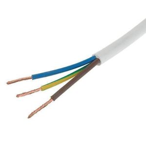Cablu electric flexibil,Antifoc, Romcablu,MYYM,3 x 2.5, manta PVC, colac 100 m, Alb