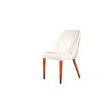 Casa si Gradina - Mobilier - Scaune si fotolii - Scaune - Set 2 scaune living Tuval tapitate piele ecologica alb fildes cu picioare lemn - Infinity.ro