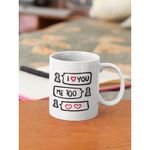 Casa si Gradina - Bucatarie si vesela - Cani si pahare - Cani si cesti - Cana cadou de ziua indragostitilor, pentru el si ea,18 Februarie, Priti Global, cu mesaj dragastos I LOVE YOU; ME TOO, 300 ml - Infinity.ro