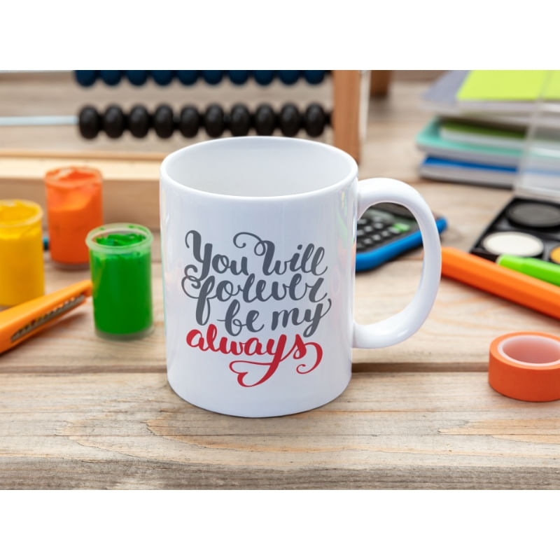 Casa si Gradina/Bucatarie si vesela/Cani si pahare/Cani si cesti - Cana cadou pentru ziua indragostitilor, 14 februarie, Priti Global, cu mesaj de dragoste: "Vei fi pentru totdeauna al meu", 300 ml - Infinity.ro