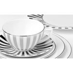 Casa si Gradina - Bucatarie si vesela - Cani si pahare - Cani si cesti - Ceasca si farfurie ceai, portelan Wedgwood, Jasper Conran Platinum Stripe,210ml - Infinity.ro