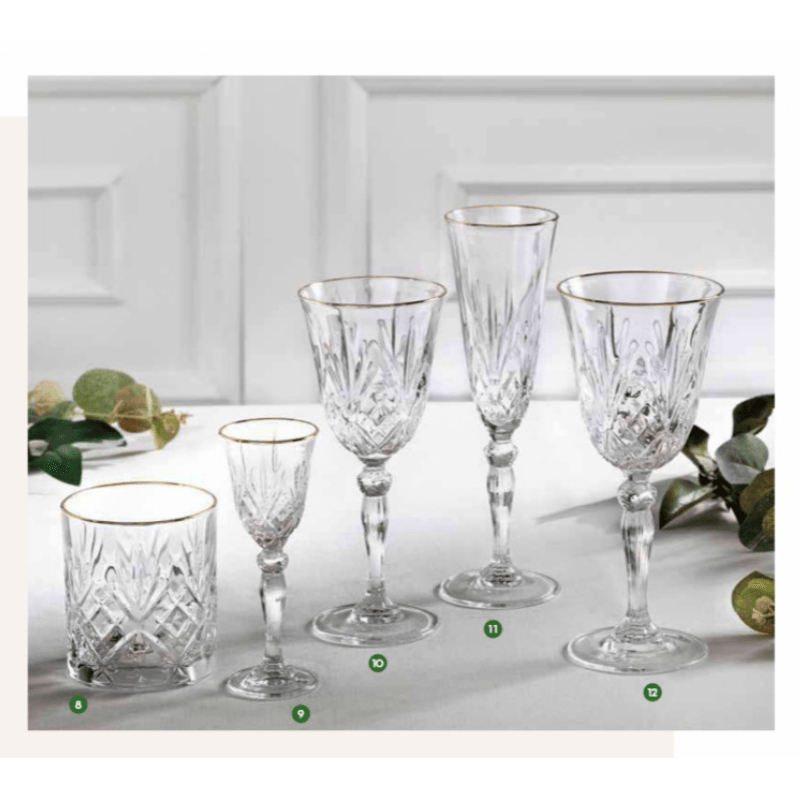 Casa si Gradina - Bucatarie si vesela - Cani si pahare - Pahare - Set 6 pahare pentru whisky, din cristal, Gold & Gold, dim 8x9H - Infinity.ro