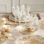 Casa si Gradina - Bucatarie si vesela - Cani si pahare - Pahare - Set 6 pahare pentru whisky, din cristal, Gold & Gold, dim 8x9H - Infinity.ro