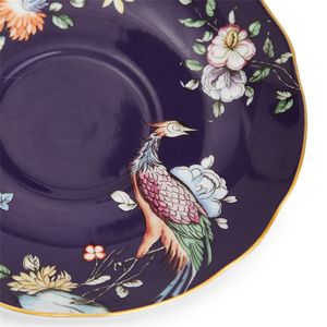 Ceasca si farfurie ceai , portelan, Wonderlust Midnight crane, 150 ml