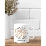 Casa si Gradina - Bucatarie si vesela - Cani si pahare - Cani si cesti - Cana cafea inscriptionata cu mesaj din biblie, "Lasa lumina ta sa straluceasca inaintea altora", Matei 5:16, 300 ml - Infinity.ro