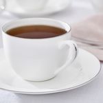 Casa si Gradina - Bucatarie si vesela - Cani si pahare - Cani si cesti - Ceasca cu farfurie ceai, portelan, Serendipity Platinum, 220ml - Infinity.ro