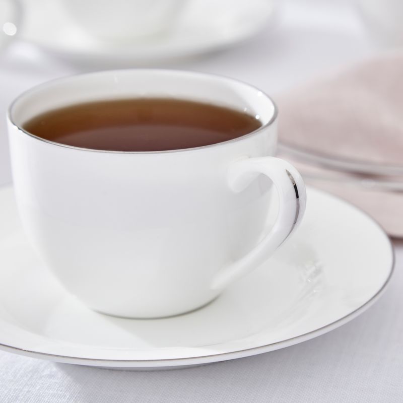 Casa si Gradina - Bucatarie si vesela - Cani si pahare - Cani si cesti - Ceasca cu farfurie ceai, portelan, Serendipity Platinum, 220ml - Infinity.ro