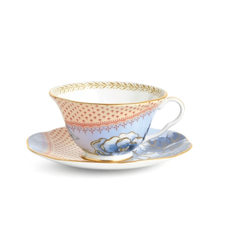 Casa si Gradina - Bucatarie si vesela - Cani si pahare - Cani si cesti - Set ceasca si farfurie ceai, portelan Butterfly Bloom, 210ml - Infinity.ro