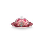Casa si Gradina - Bucatarie si vesela - Vesela si tacamuri - Vesela pentru servire - Untiera cu capac, portelan Festival Flower Red, 17x8cm - Infinity.ro