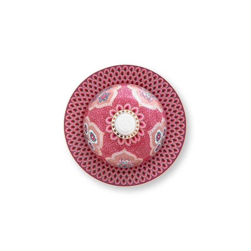 Casa si Gradina - Bucatarie si vesela - Vesela si tacamuri - Vesela pentru servire - Untiera cu capac, portelan Festival Flower Red, 17x8cm - Infinity.ro