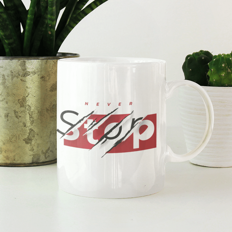 Casa si Gradina/Bucatarie si vesela/Cani si pahare/Cani si cesti - Cana personalizata never stop, 300 ml - Infinity.ro