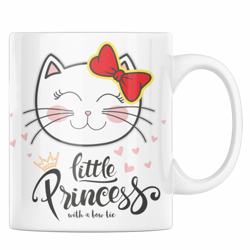 Casa si Gradina - Bucatarie si vesela - Cani si pahare - Cani si cesti - Cana cadou pentru prietene cu pisicuta little princess speciala pentru fete, Priti Global, 330 ml - Infinity.ro