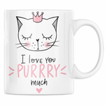 Casa si Gradina - Bucatarie si vesela - Cani si pahare - Cani si cesti - Cana personalizata pentru iubita, Priti Global, cu pisica si text I love you purrry much, cadou de ziua indragostitilor, 330 ml - Infinity.ro