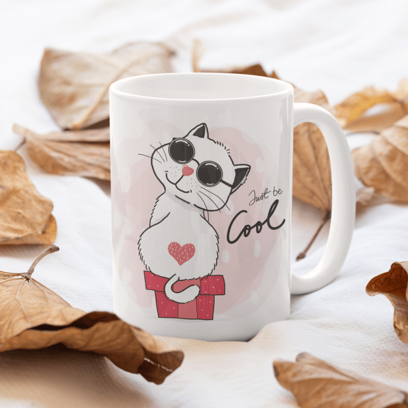 Casa si Gradina - Bucatarie si vesela - Cani si pahare - Cani si cesti - Cana cafea personalizata pentru ea, Priti Global, cu pisicuta cool, 330 ml - Infinity.ro