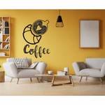 Casa si Gradina - Decoratiuni - Stickere decorative - Sticker perete, pentru frigider, bucatarie, Priti Global, coffee, corn cu unt si cana de cafea, negru, 50 x 70 - Infinity.ro