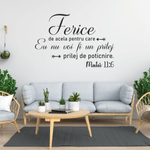 Casa si Gradina - Decoratiuni - Stickere decorative - Sticker perete familie, mesaj de incurajare crestin, Priti Global, Matei 11:6, negru, 57 x 83 - Infinity.ro