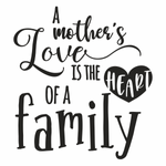 Casa si Gradina - Decoratiuni - Stickere decorative - Sticker decorativ perete, cadou de ziua mamei, pentru familie, Priti Global, A mother's Love is the Heart of a family, negru, 57 x 62 - Infinity.ro