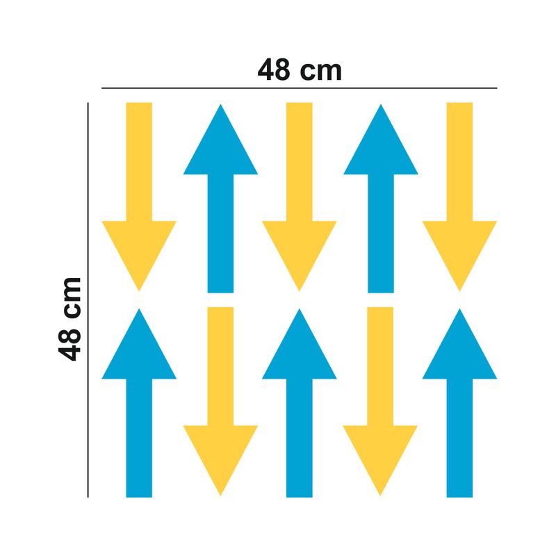 Carti si Birotica - Papetarie - Afise si stickere - Set 10 sageti indicatoare Covid-19, pentru semnalizarea directiei, podea sau perete, Galben/Albastru, 9 x 23 - Infinity.ro