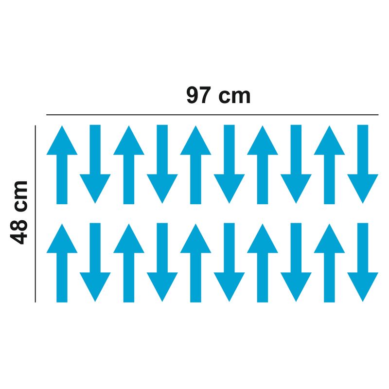 Carti si Birotica - Papetarie - Afise si stickere - Set 20 sageti indicatoare Covid-19, pentru semnalizarea directiei, podea sau perete, albastru, 9 x 23 - Infinity.ro