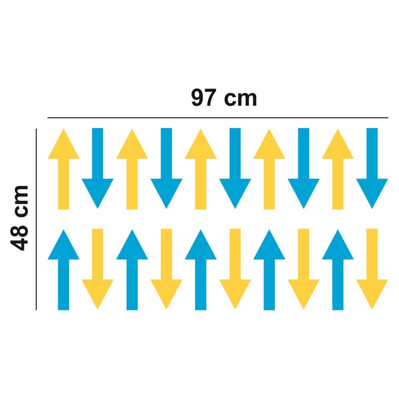Carti si Birotica - Papetarie - Afise si stickere - Set 20 sageti indicatoare Covid-19, pentru semnalizarea directiei, podea sau perete, Galben/Albastru, 9 x 23 - Infinity.ro