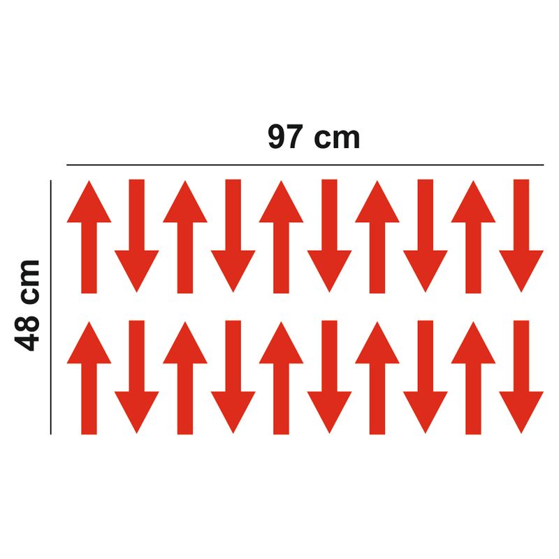 Carti si Birotica - Papetarie - Afise si stickere - Set 20 sageti indicatoare Covid-19, pentru semnalizarea directiei, podea sau perete, rosu, 9 x 23 - Infinity.ro