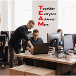 Casa si Gradina - Decoratiuni - Stickere decorative - Sticker decorativ motivational, Priti Global, TEAM: Together Everyone Achieves More, negru-rosu, 57 x 65 - Infinity.ro