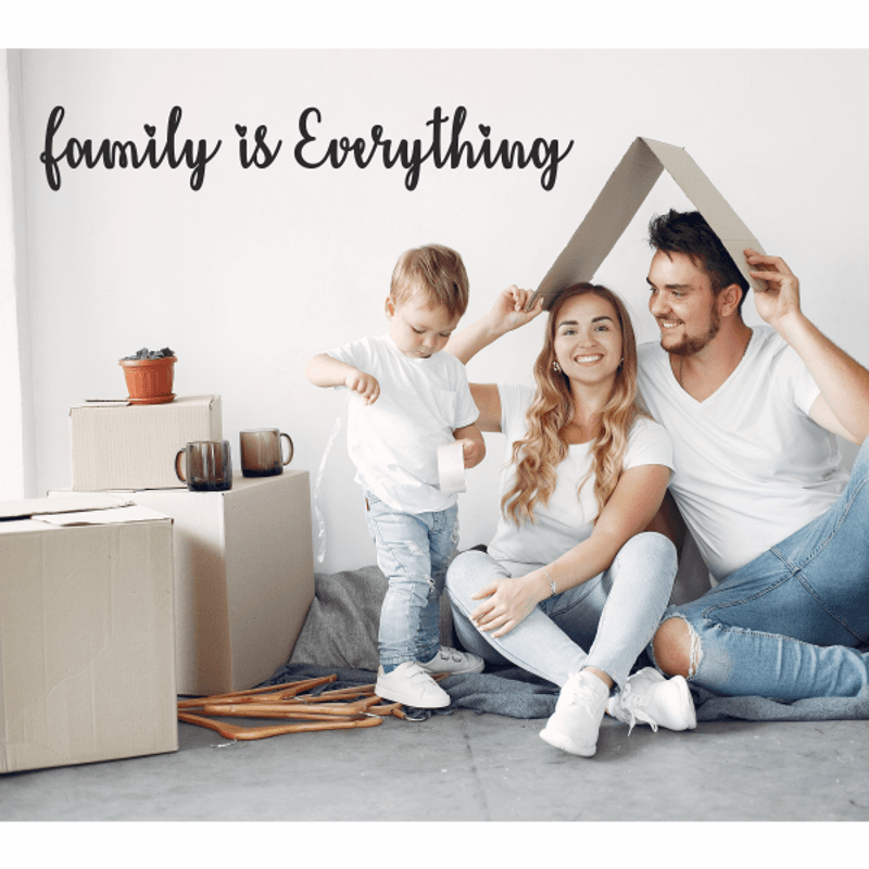 Casa si Gradina - Decoratiuni - Stickere decorative - Sticker decorativ pentru familie, Priti Global, family is everything, negru, 119 x 20 - Infinity.ro