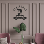 Casa si Gradina - Decoratiuni - Stickere decorative - Sticker perete salon de infrumusetare, gentleman barber shop, negru, 57 x 58 - Infinity.ro